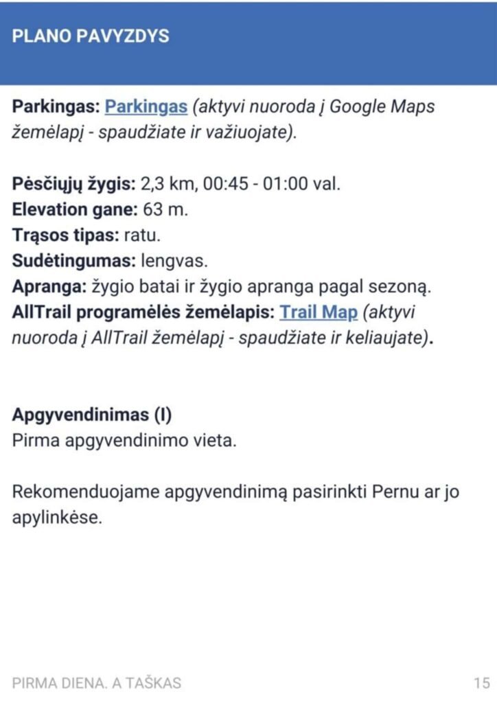 Kelionės planas Estijoje